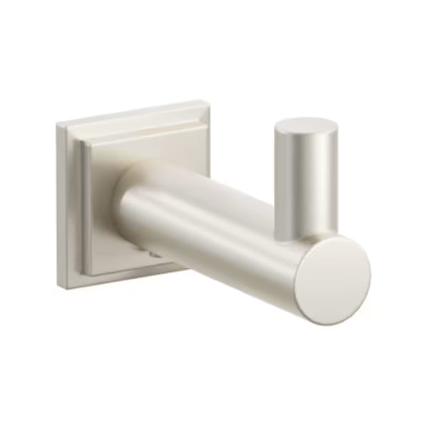 Modern Tubular Brass Single Hook with Rosette