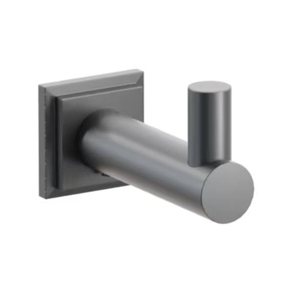 Modern Tubular Brass Single Hook with Rosette