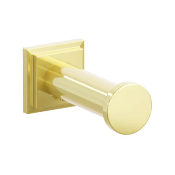 Modern Tubular Brass Single Robe Hook with Rosette
