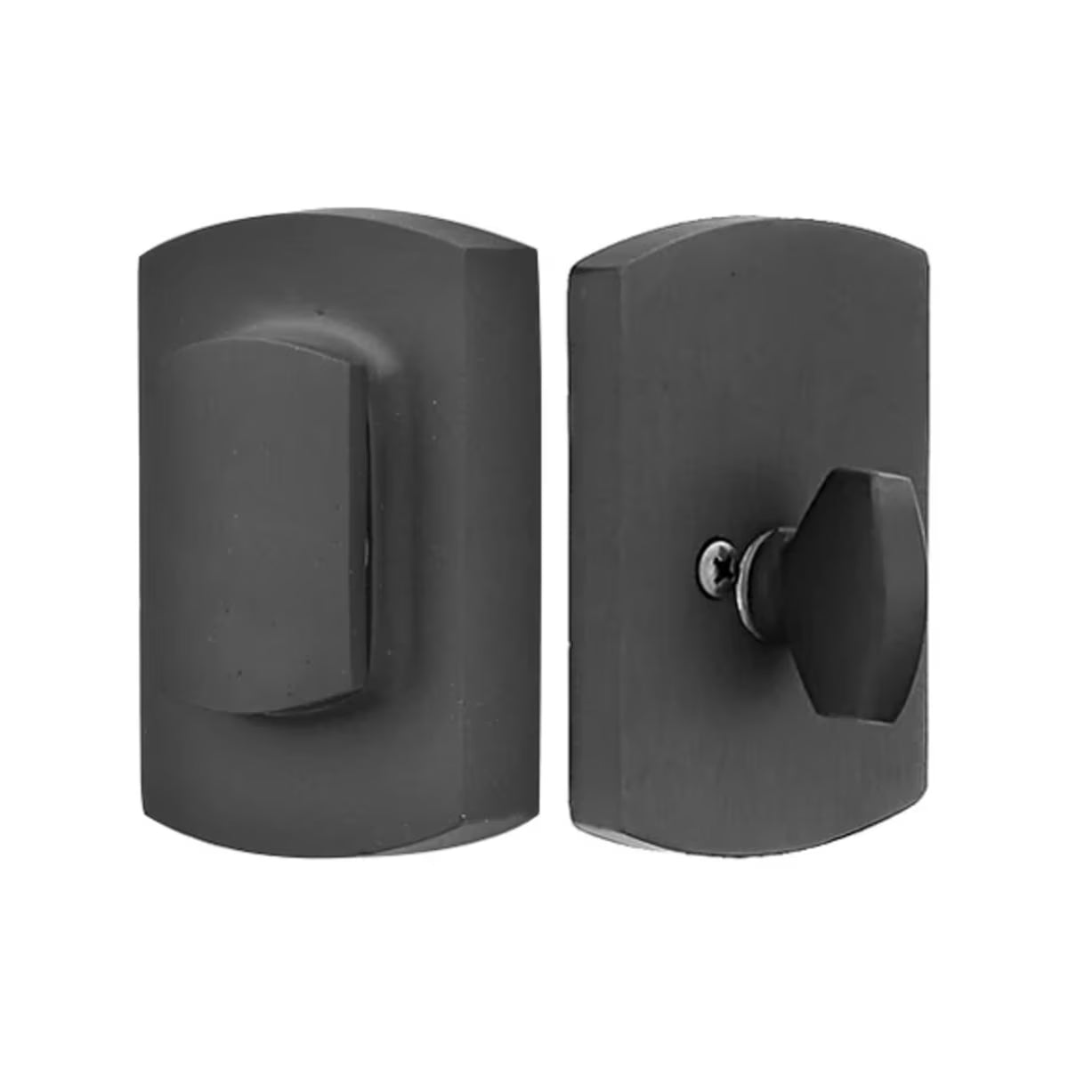 Emtek Rustic Modern Rectangular Sandcast Bronze Ridgemont Deadbolt With Flap