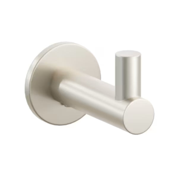 Modern Tubular Brass Single Hook with Rosette