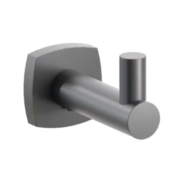 Modern Tubular Brass Single Hook with Rosette