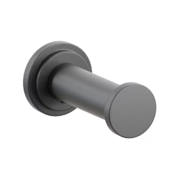 Modern Tubular Brass Single Robe Hook with Rosette