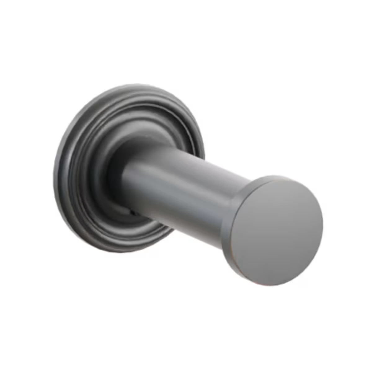 Modern Tubular Brass Single Robe Hook with Rosette