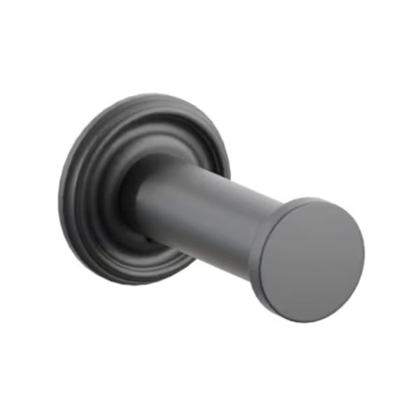 Modern Tubular Brass Single Robe Hook with Rosette