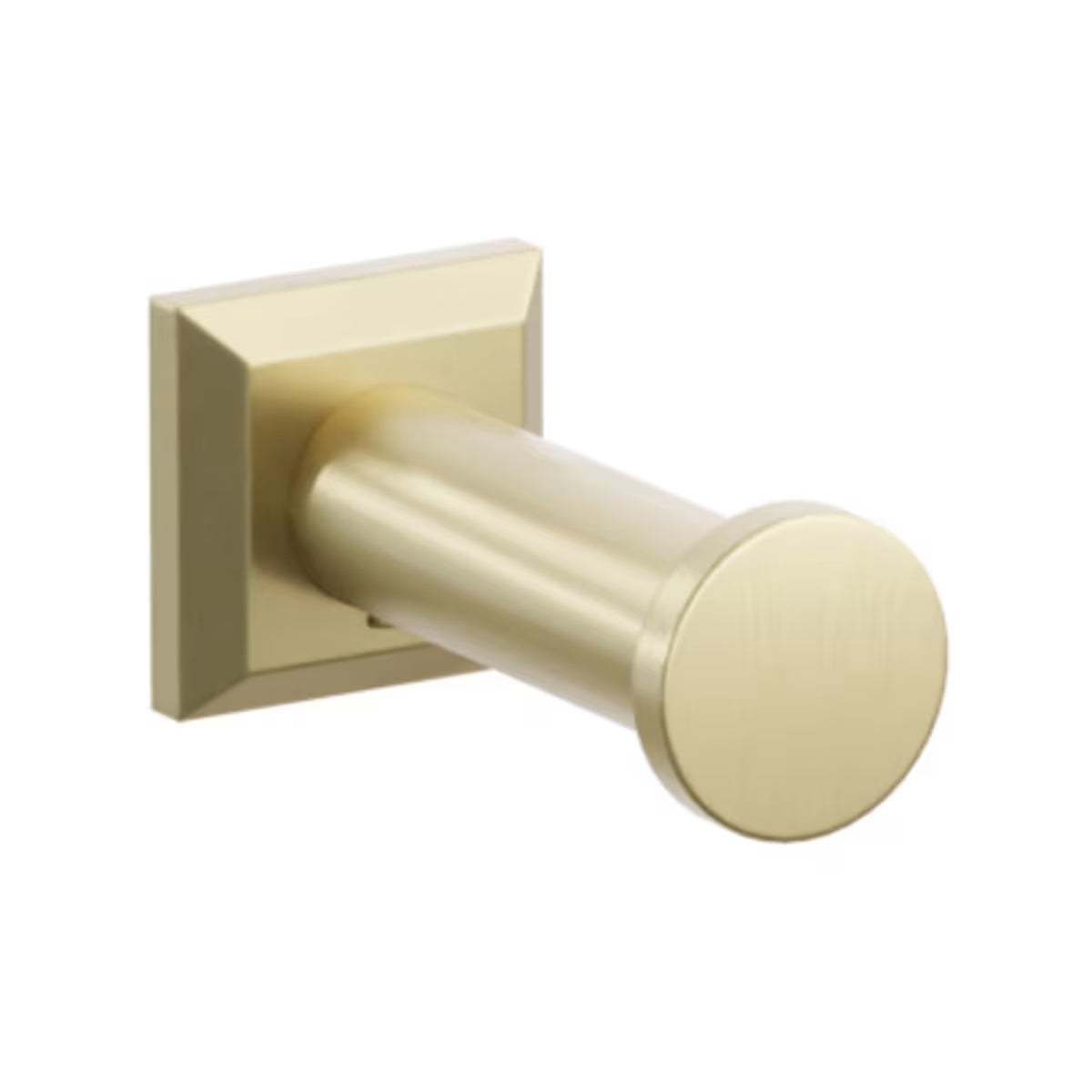 Modern Tubular Brass Single Robe Hook with Rosette