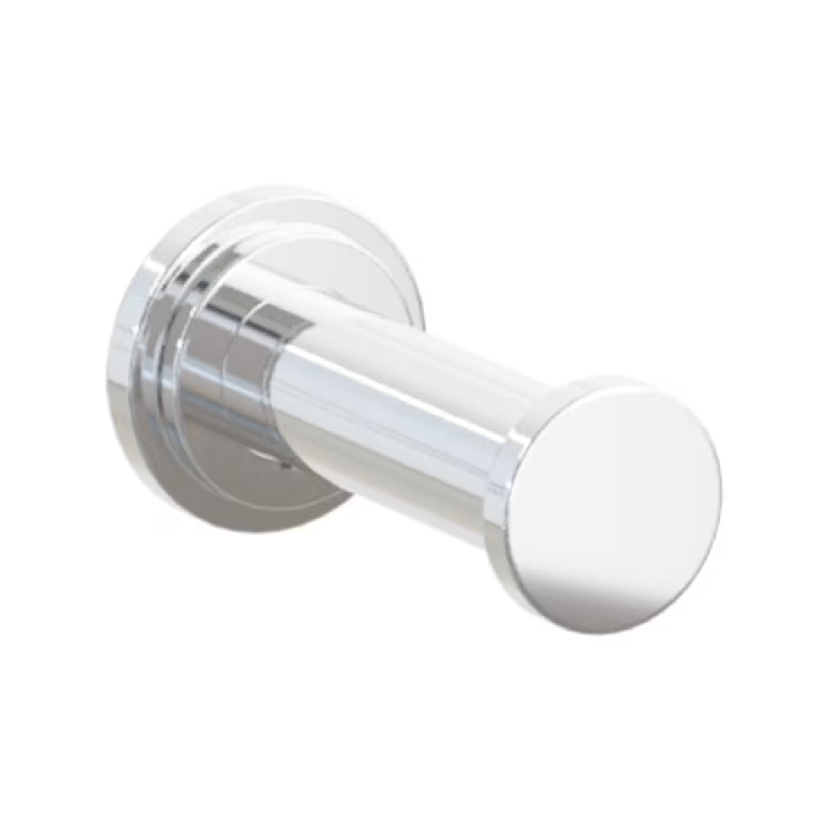 Modern Tubular Brass Single Robe Hook with Rosette