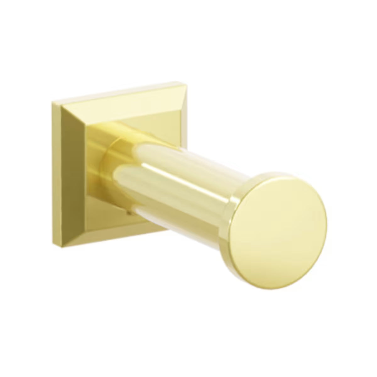 Modern Tubular Brass Single Robe Hook with Rosette