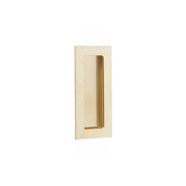 Emtek - Modern Rectangular Knurled Flush Pull with Plain Pocket