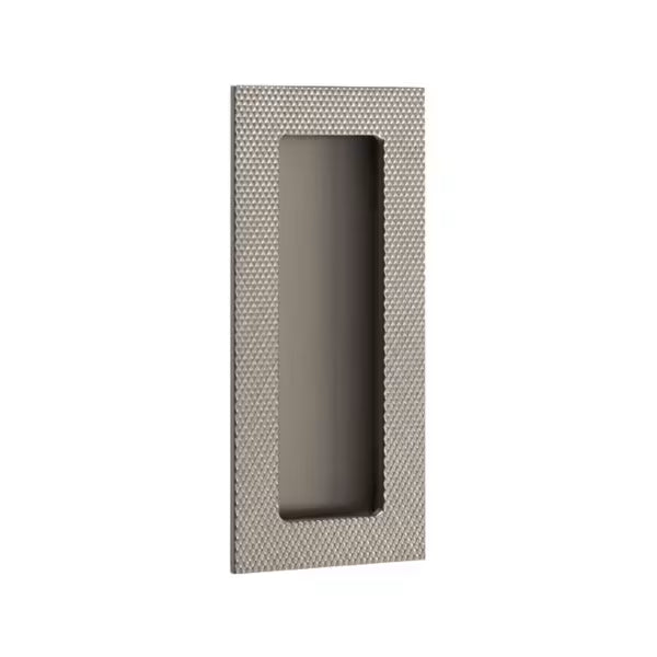 Emtek - Modern Rectangular Knurled Flush Pull with Plain Pocket