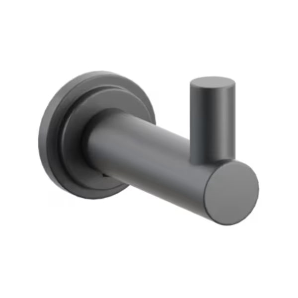 Modern Tubular Brass Single Hook with Rosette