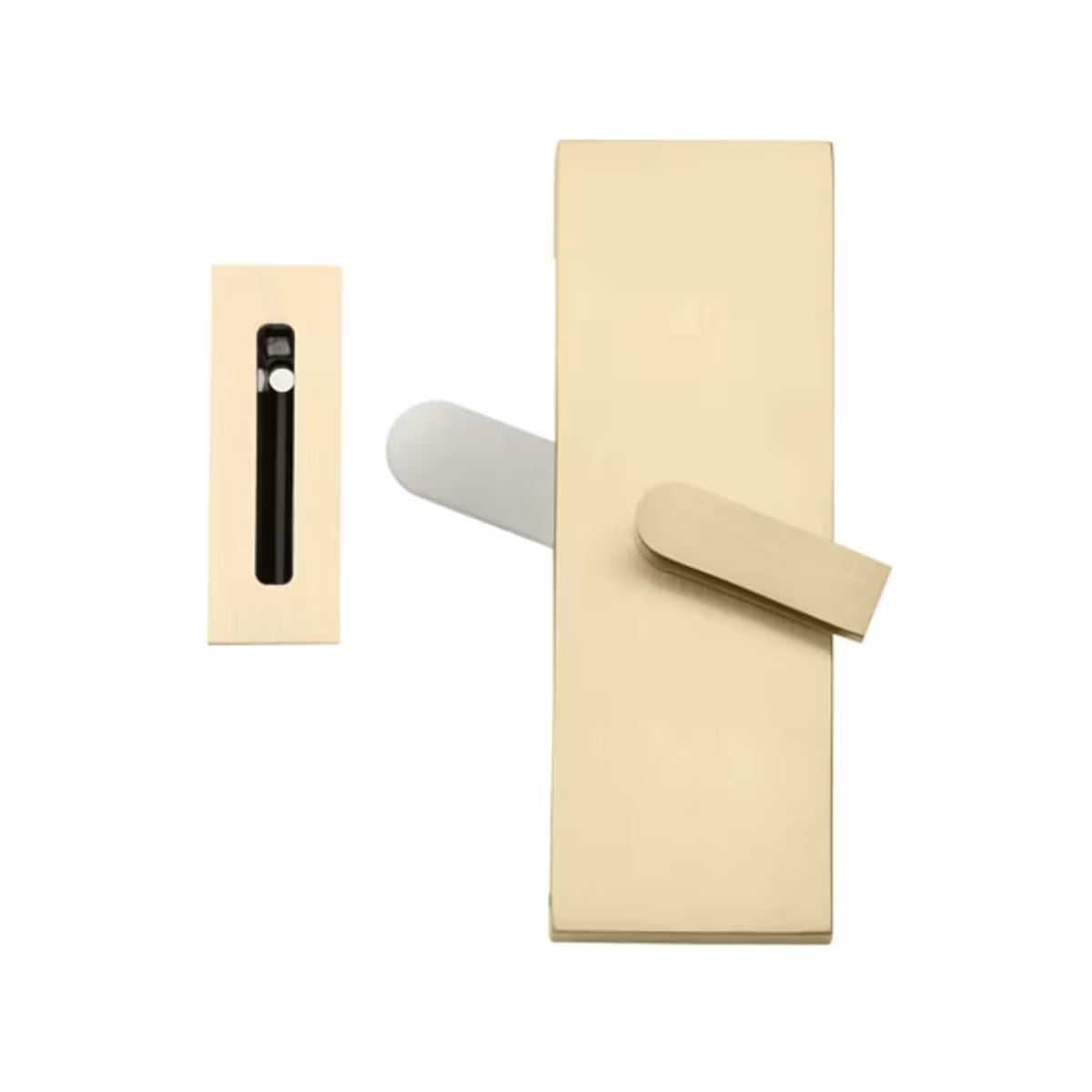 Emtek Modern Rectangular Barn Door Privacy Lock with Strike  — Barn Door Hardware Collection