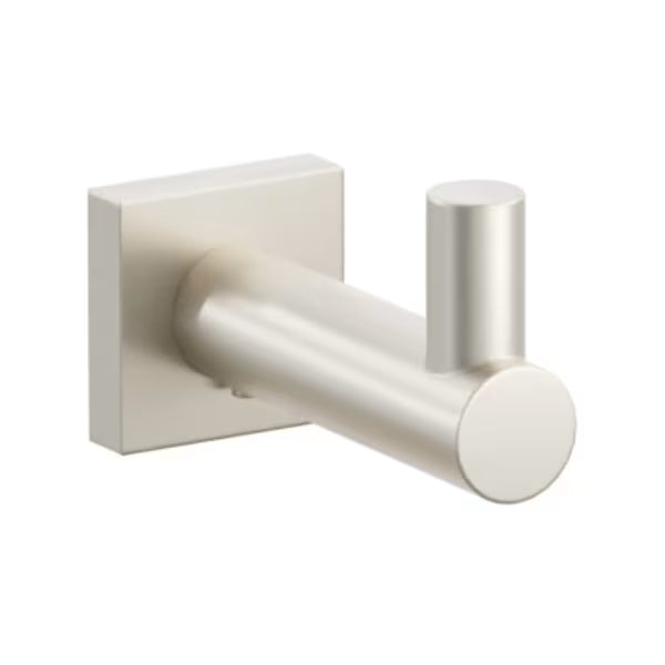 Modern Tubular Brass Single Hook with Rosette