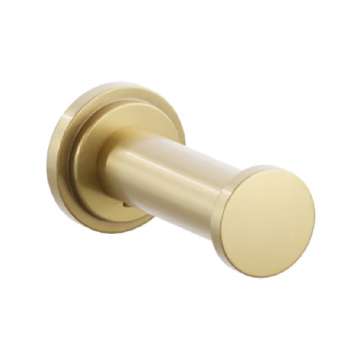 Modern Tubular Brass Single Robe Hook with Rosette