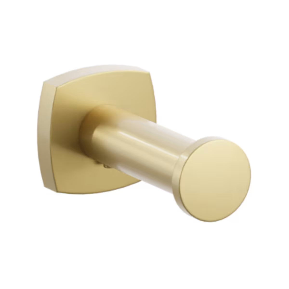 Modern Tubular Brass Single Robe Hook with Rosette