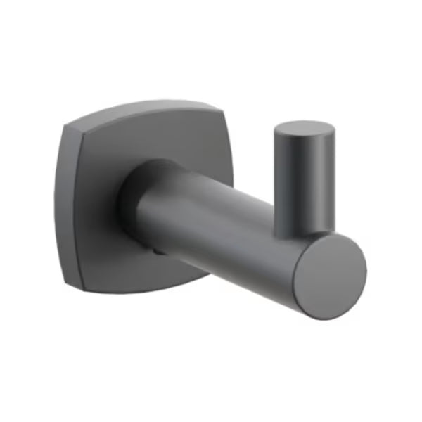 Modern Tubular Brass Single Hook with Rosette
