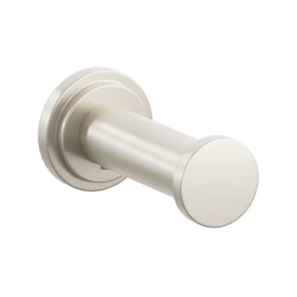 Modern Tubular Brass Single Robe Hook with Rosette