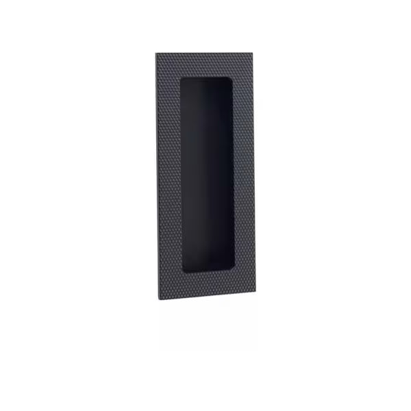 Emtek - Modern Rectangular Knurled Flush Pull with Plain Pocket