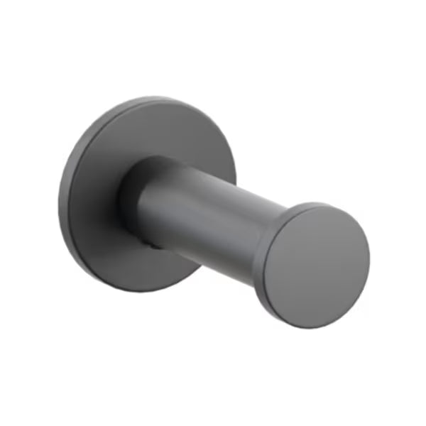 Modern Tubular Brass Single Robe Hook with Rosette