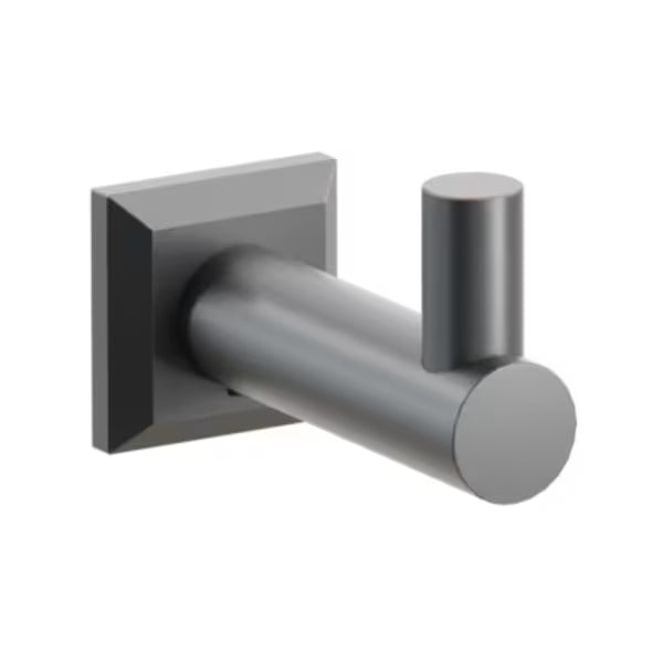 Modern Tubular Brass Single Hook with Rosette