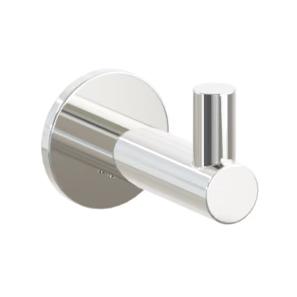 Modern Tubular Brass Single Hook with Rosette
