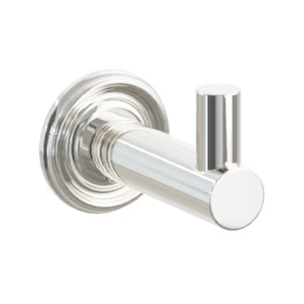 Modern Tubular Brass Single Hook with Rosette