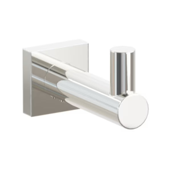 Modern Tubular Brass Single Hook with Rosette