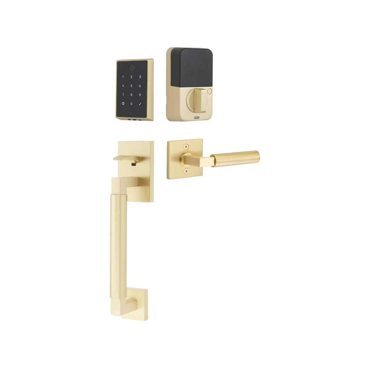Emtek EMPowered™ 2 Touch Entry Set with Hurcules Smooth Grip