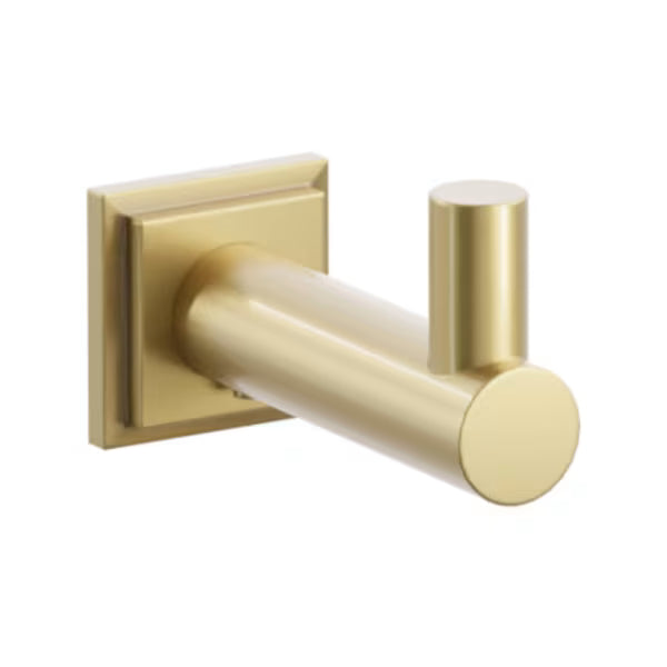 Modern Tubular Brass Single Hook with Rosette
