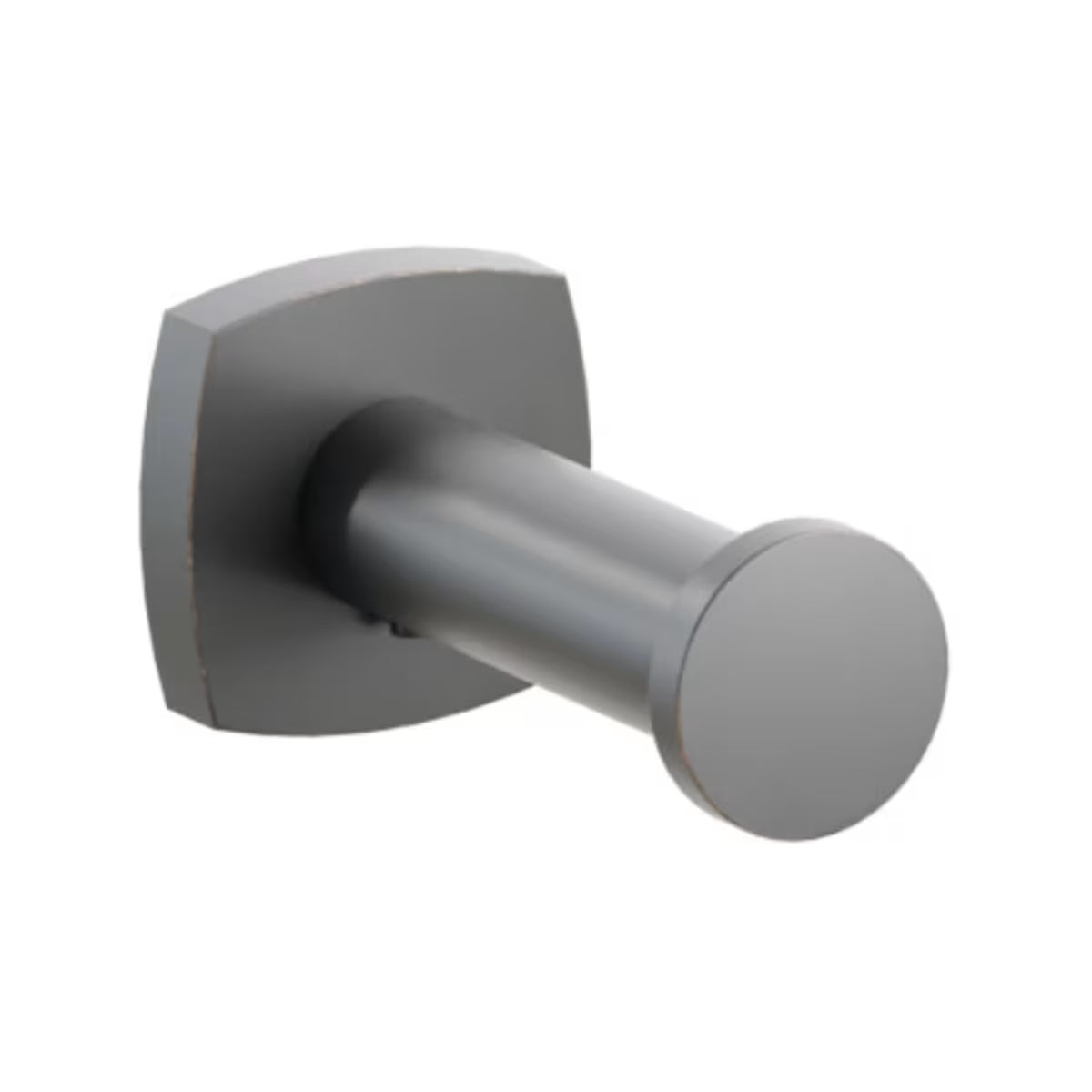 Modern Tubular Brass Single Robe Hook with Rosette
