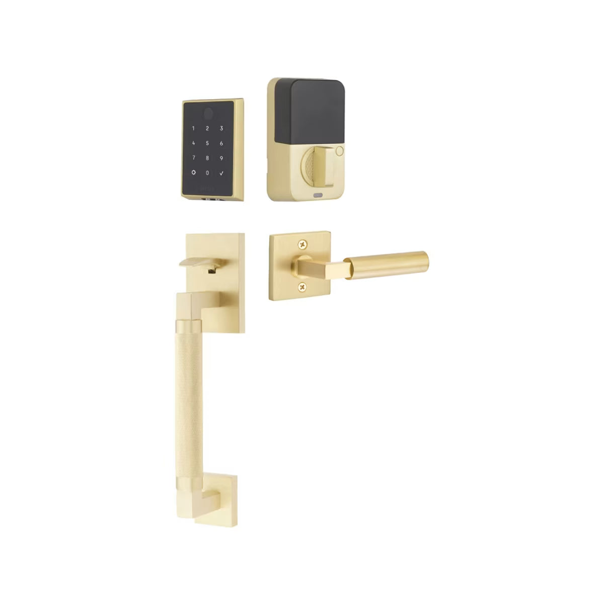 Emtek EMPowered™ 2 Touch Entry Set with Hercules Knurled Grip