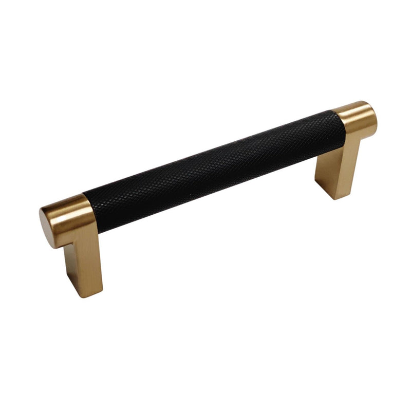 Emtek Select Knurled Pull Satin Brass & Flat Black