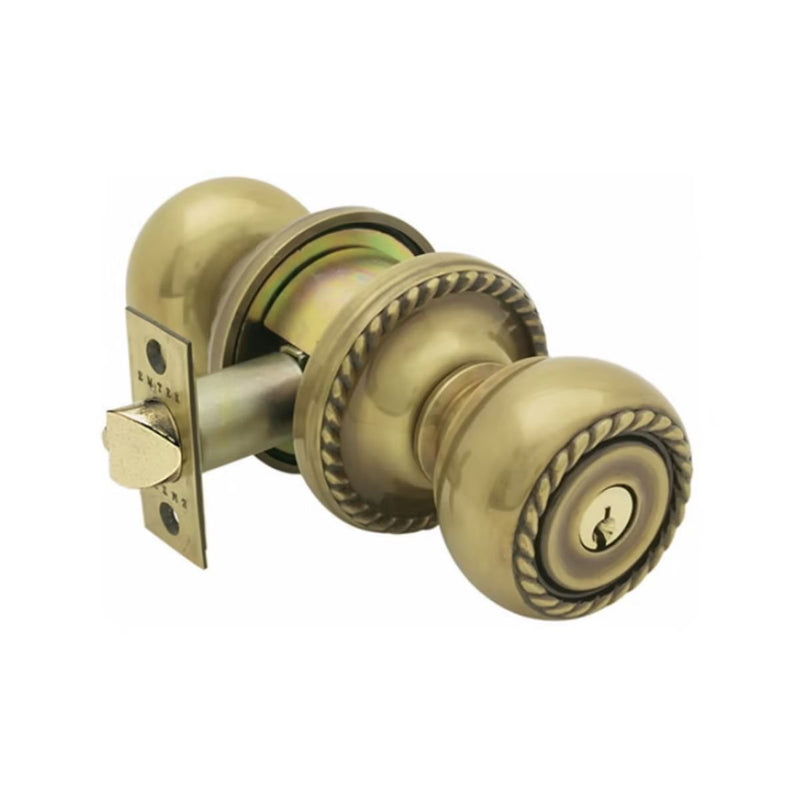 Emtek Brass Tubular Two-Point Lockset - Annapolis With Rope Knob