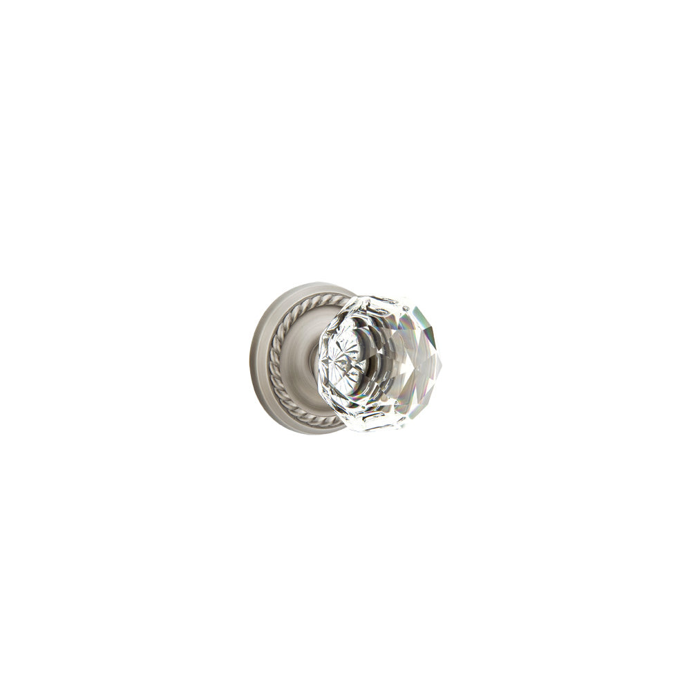 Emtek Door Handle - Diamond Knob Rope Rosette - Glass
