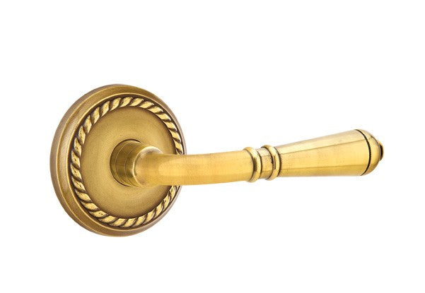 Emtek Door Handle - Turino Lever Rope Rosette - Classic Brass