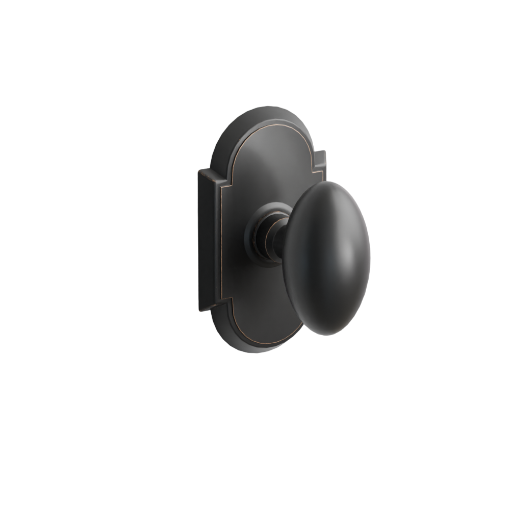 Emtek Door Handle - Egg Knob #8 Rosette - Classic Brass