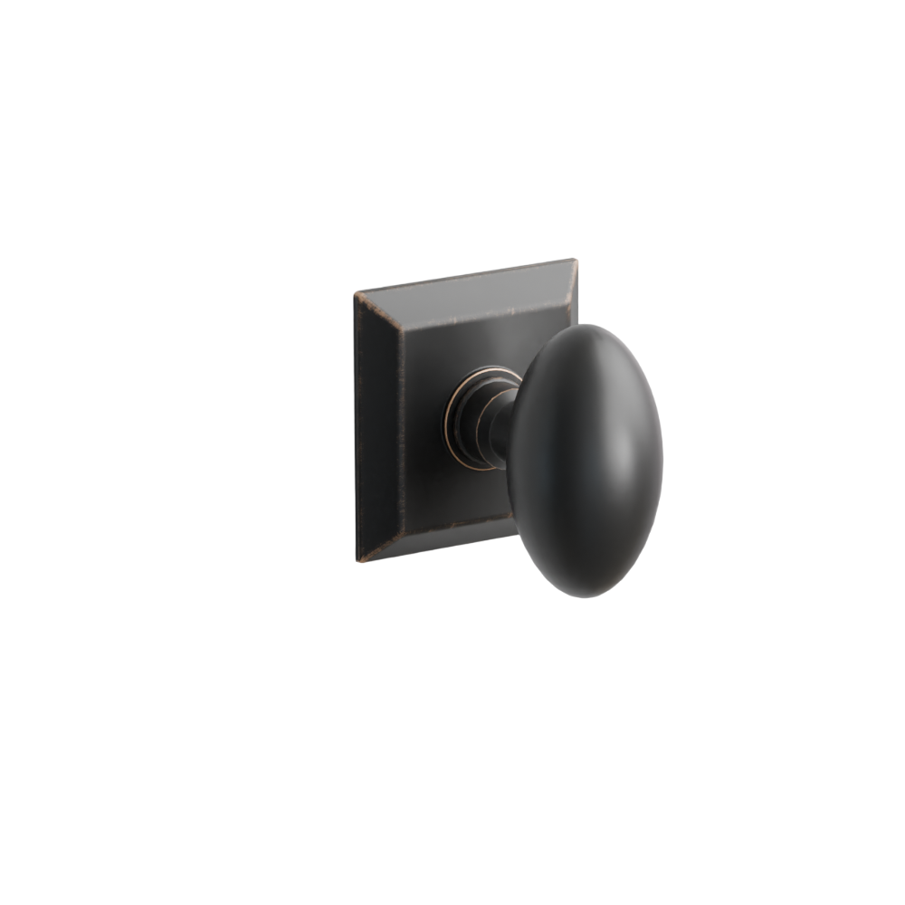 Emtek  Door Handle - Egg Knob Quincy Rosette - Classic Brass