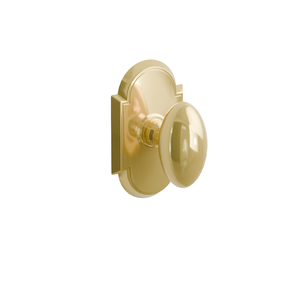 Emtek Door Handle - Egg Knob #8 Rosette - Classic Brass