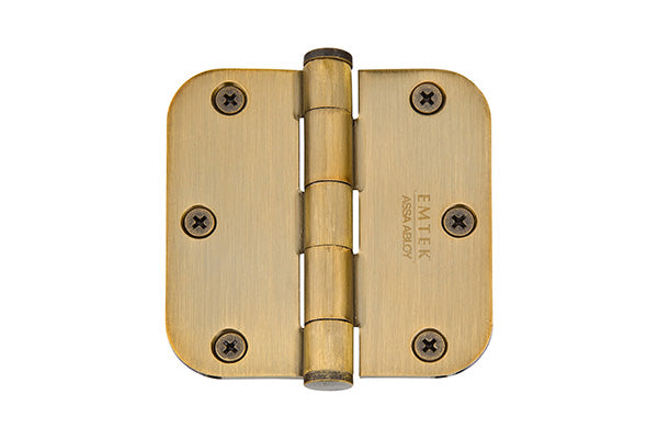 Emtek Heavy Duty Plain Bearing, 5/8" Radius Corners, Solid Brass Hinges.