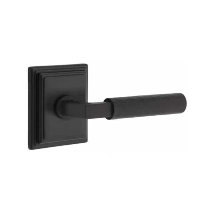 Emtek Select L Square Hammered Lever Wilshire Rosette