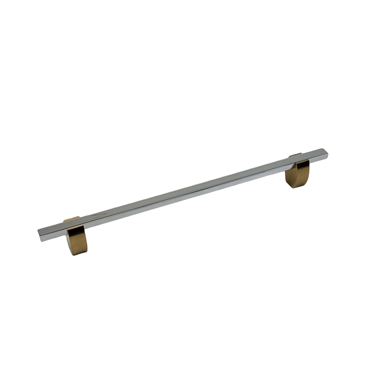 4765- Appliance pull- Brushed Gold stems with Chrome Bars.