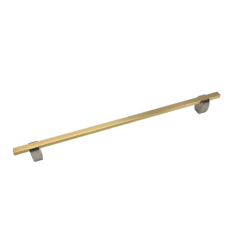4765- Appliance pull- Brushed Nickel stems with Brushed Gold Bars.
