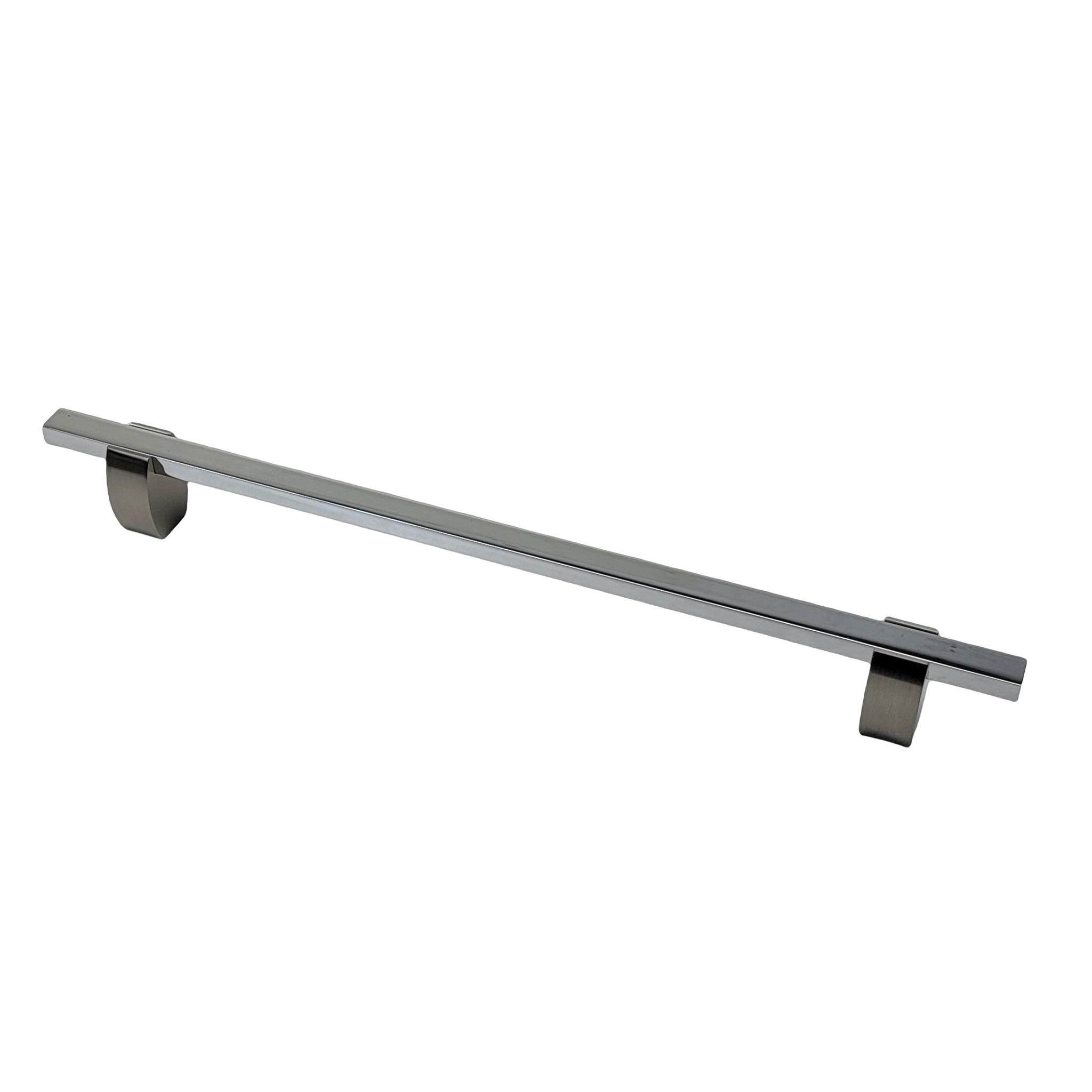 4765- Appliance pull- Brushed Nickel stems with Chrome  Bars.