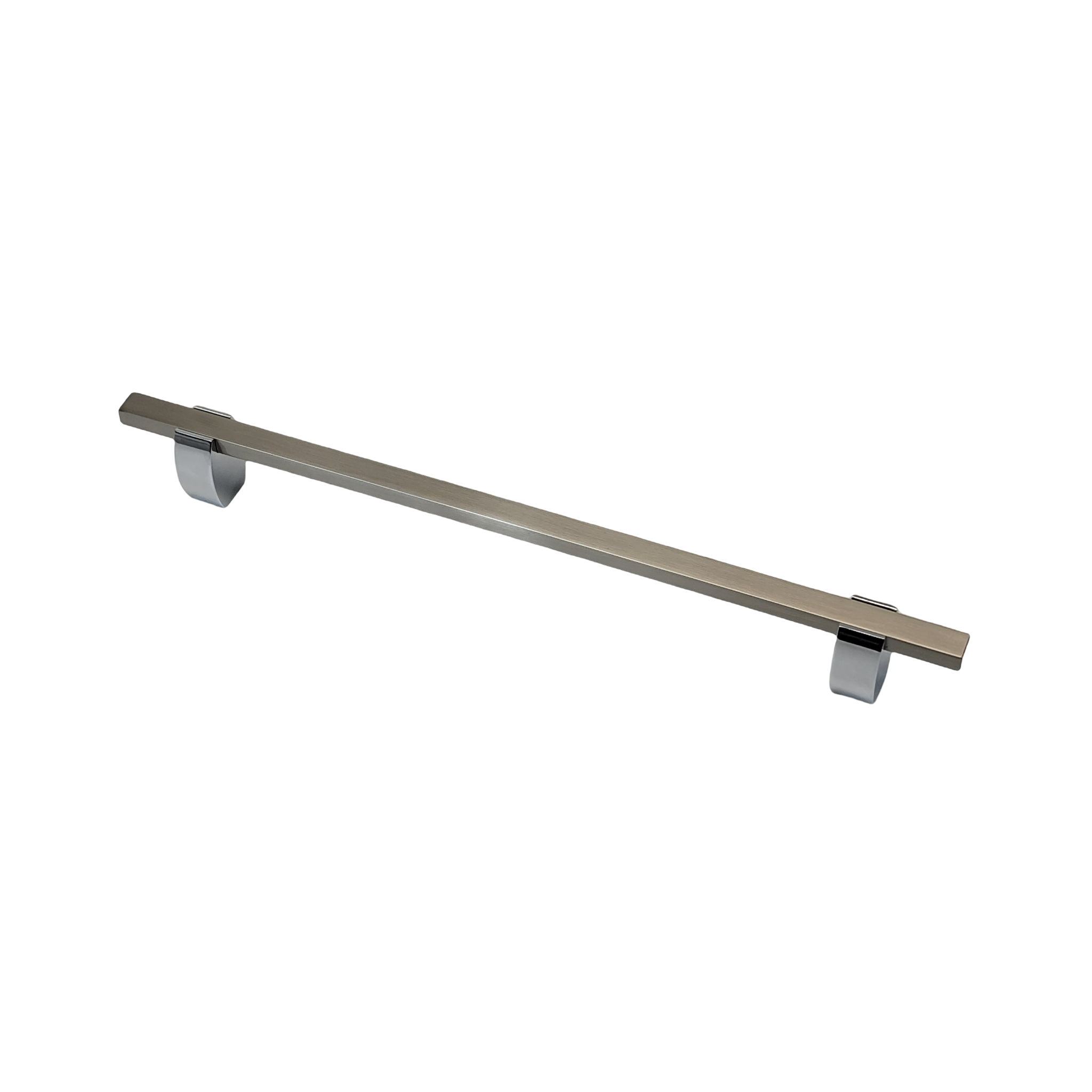 4765- Appliance pull- Chrome stems with Brushed Nickel Bars.