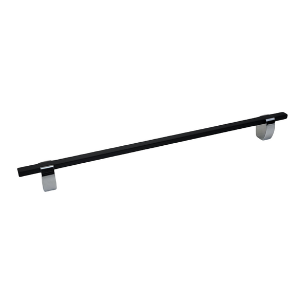 4765- Appliance pull- Chrome stems with Matte Black Bars.