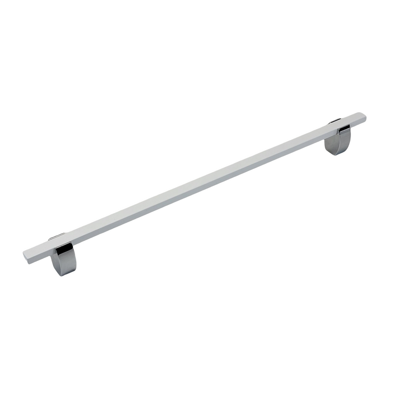 4765- Appliance pull- Chrome stems with White Bars.