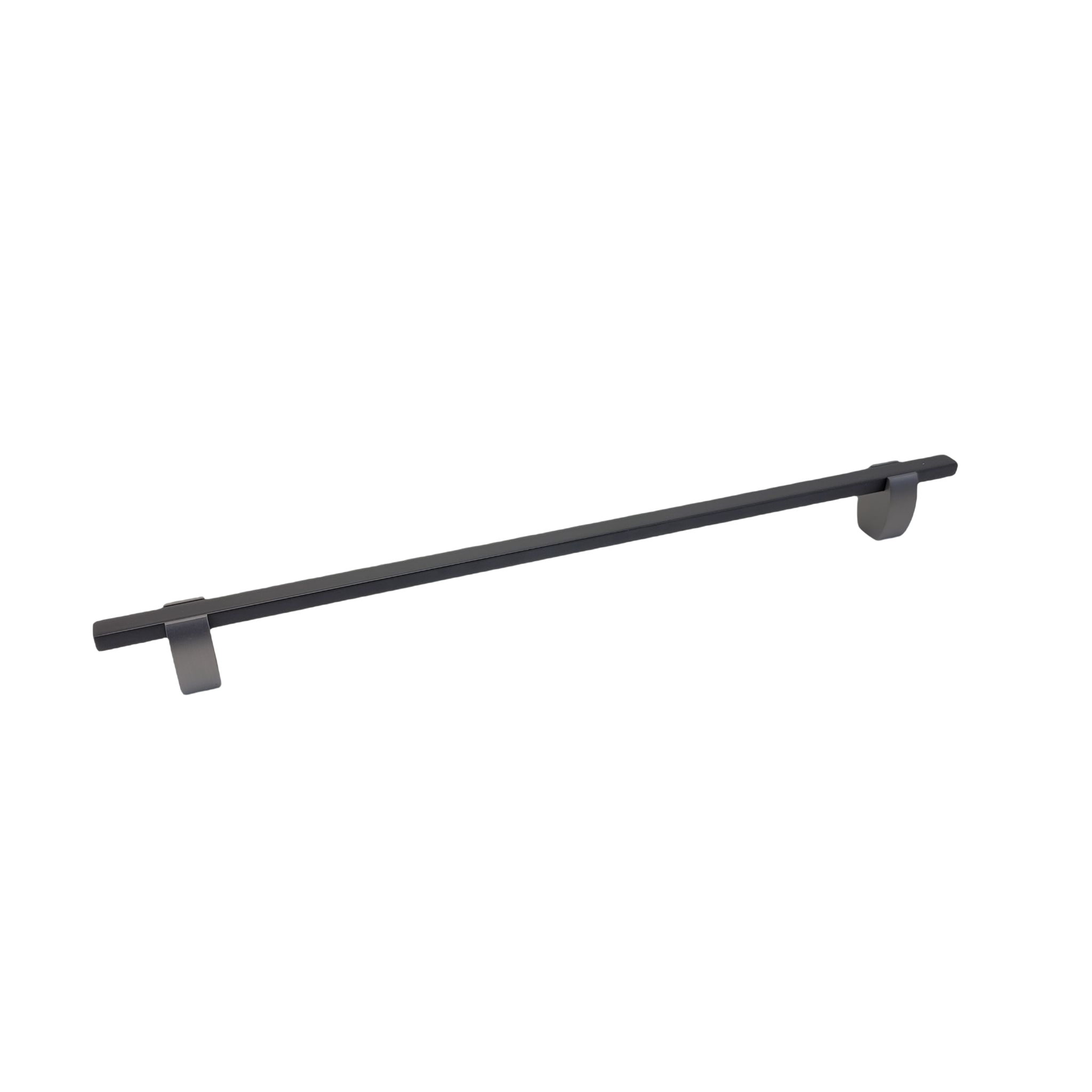 4765- Appliance pull- Titanium stems with Matte Black Bars.