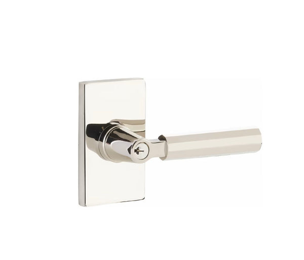 Emtek Select Key in L Square Faceted Lever Modern Rectangular Rosette
