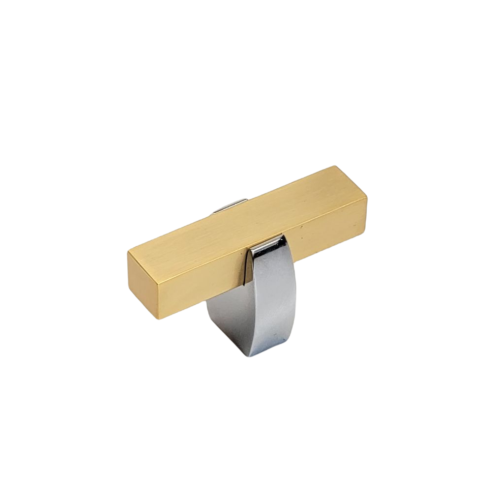 Modern Two Tone Knob - Chrome Base 65
