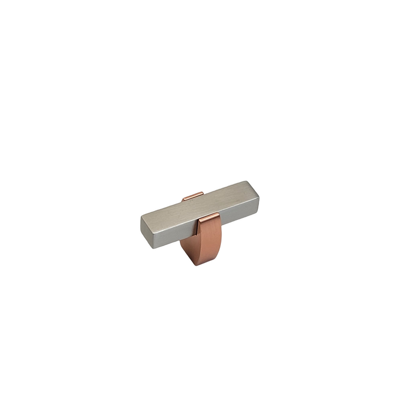 Knob 65 - Rose Gold stems with Brushed Nickel bar. 